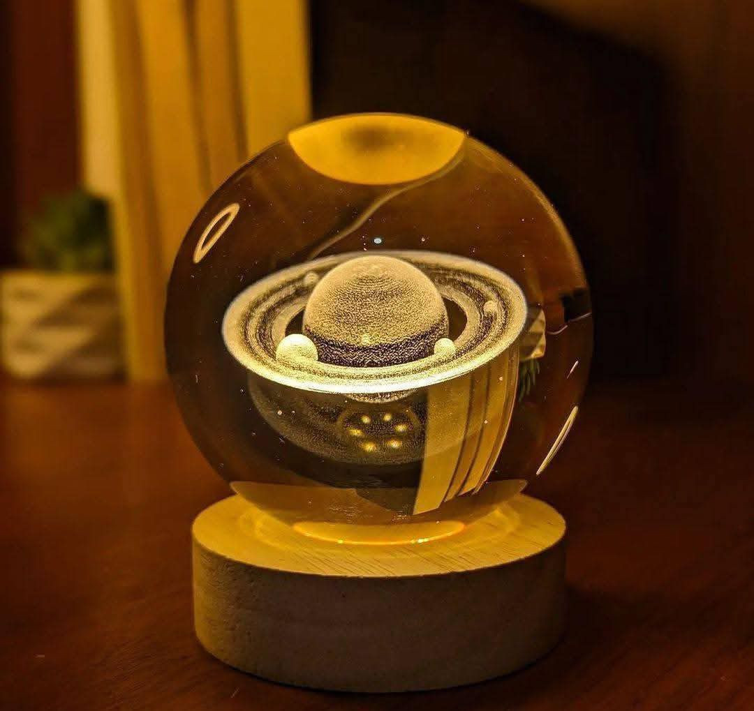 Color Changing LED 3D Crystal Ball -  Planet