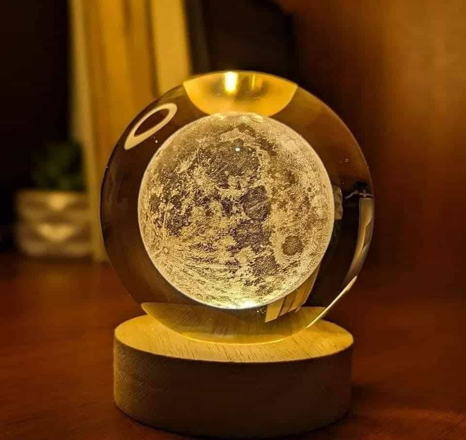 Color Changing LED 3D Crystal Ball -  Moon